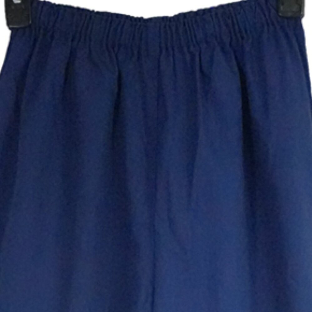 25” inseam Petite Handmade Womens High Rise Size XSP Stretch Waist Blue Slack - Picture 2 of 3